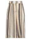 Manila Grace Woman Pants Sand Size 4 Linen, Polyamide In Beige