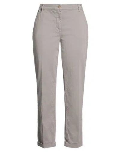 Manila Grace Woman Pants Taupe Size 10 Cotton, Elastane In Multi
