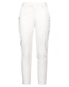 Manila Grace Woman Pants White Size 10 Cotton, Nylon, Elastane