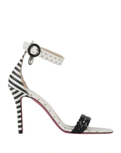 Manila Grace Woman Sandals Black Size 10 Textile Fibers In Multi