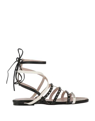 Manila Grace Sandals In Black