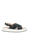 Manila Grace Woman Sandals Black Size 8 Textile Fibers In Black