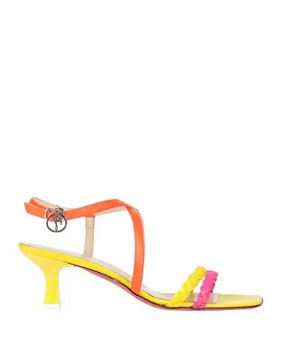Manila Grace Woman Sandals Fuchsia Size 8 Synthetic Fibers In Multi
