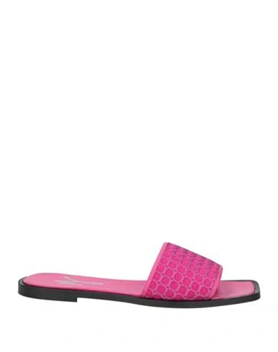 Manila Grace Woman Sandals Fuchsia Size 8 Textile Fibers In Pink