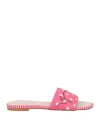 Manila Grace Woman Sandals Garnet Size 5 Textile Fibers In Red