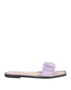 Manila Grace Woman Sandals Lilac Size 8 Textile Fibers In Purple