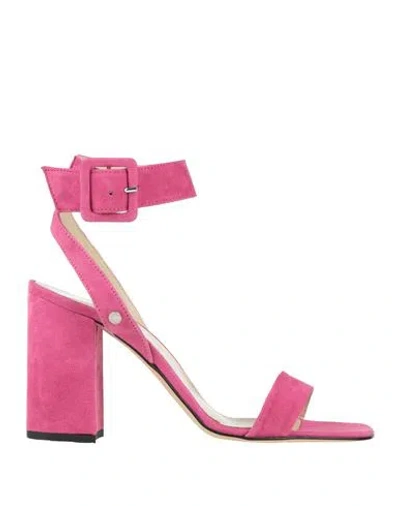 Manila Grace Woman Sandals Magenta Size 8 Leather