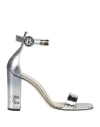 Manila Grace Woman Sandals Silver Size 10 Soft Leather In Silver