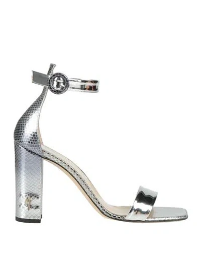 Manila Grace Woman Sandals Silver Size 10 Soft Leather