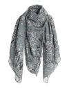 Manila Grace Woman Scarf Grey Size - Cotton, Silk