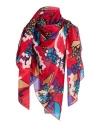 Manila Grace Woman Scarf Red Size - Cotton, Silk In Red