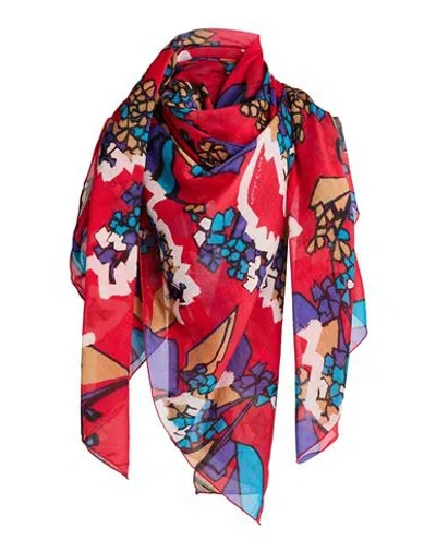 Manila Grace Woman Scarf Red Size - Cotton, Silk