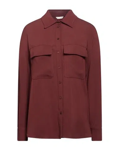 Manila Grace Woman Shirt Burgundy Size 4 Viscose, Elastane In Multi