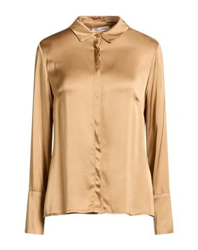 Manila Grace Woman Shirt Camel Size 10 Viscose, Elastane In Brown