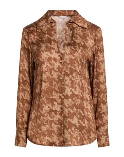 Manila Grace Woman Shirt Camel Size 10 Viscose In Brown