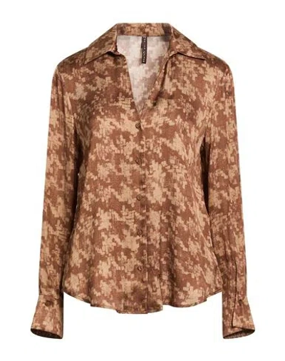 Manila Grace Woman Shirt Camel Size 10 Viscose In Brown