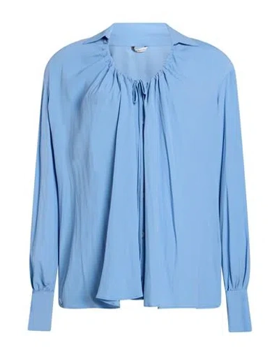 Manila Grace Woman Shirt Light Blue Size 4 Acetate, Silk