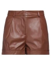Manila Grace Woman Shorts & Bermuda Shorts Brown Size 10 Polyester In Brown