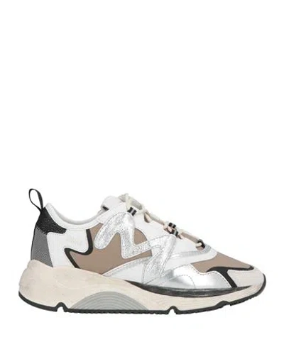 Manila Grace Woman Sneakers Khaki Size 6 Leather In Multi