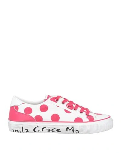 Manila Grace Woman Sneakers Magenta Size 7 Textile Fibers, Soft Leather