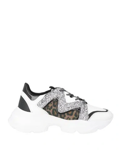 Manila Grace Woman Sneakers Sand Size 6 Textile Fibers, Leather, Synthetic Material In Animal Print