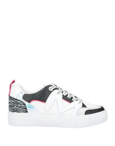 Manila Grace Woman Sneakers White Size 7 Leather, Textile Fibers