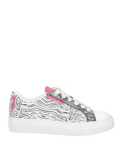 Manila Grace Woman Sneakers White Size 7 Leather, Textile Fibers