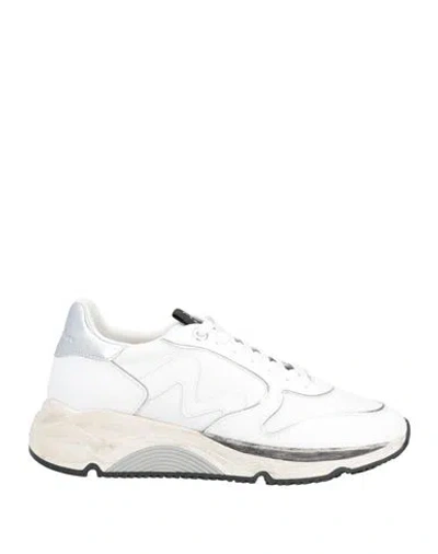 Manila Grace Woman Sneakers White Size 7 Soft Leather, Textile Fibers