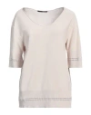 Manila Grace Woman Sweater Beige Size S Viscose, Polyamide In Beige