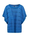 Manila Grace Woman Sweater Blue Size L Viscose, Polyester In Blue