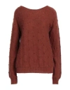 Manila Grace Woman Sweater Brown Size L Acrylic, Mohair Wool, Polyamide, Wool