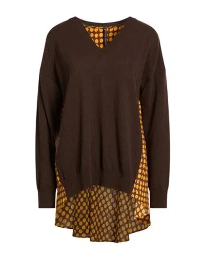 Manila Grace Woman Sweater Brown Size L Polyamide, Wool, Viscose, Cashmere