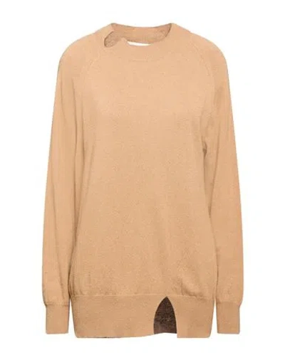 Manila Grace Woman Sweater Camel Size L Viscose, Polyamide, Wool, Cashmere In Sand