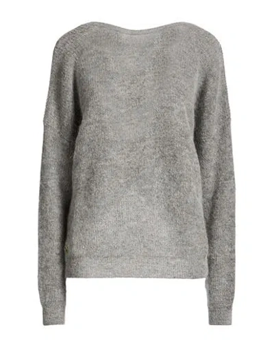 Manila Grace Woman Sweater Grey Size L Mohair Wool, Alpaca Wool, Polyamide In Gray