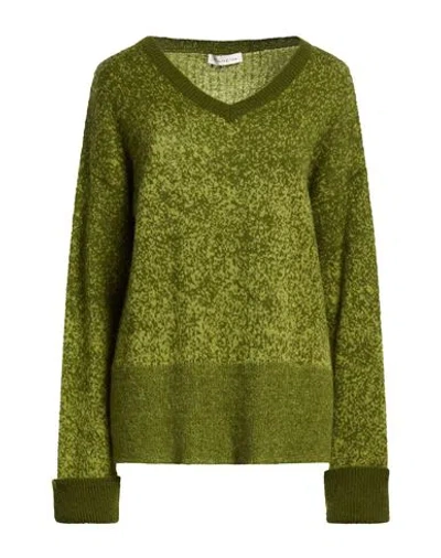 Manila Grace Woman Sweater Military Green Size M Acrylic, Polyamide, Mohair Wool In Multi