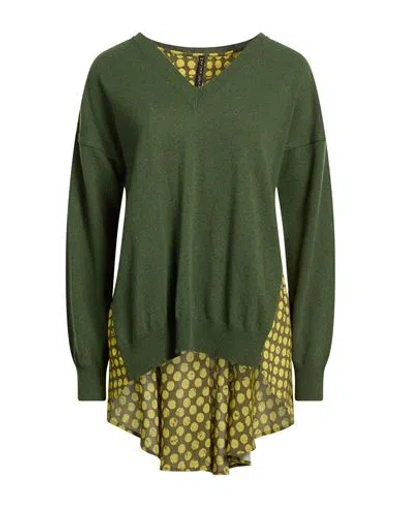 Manila Grace Woman Sweater Military Green Size M Polyamide, Wool, Viscose, Cashmere