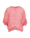 Manila Grace Woman Sweater Pink Size S Linen, Polyester In Pink