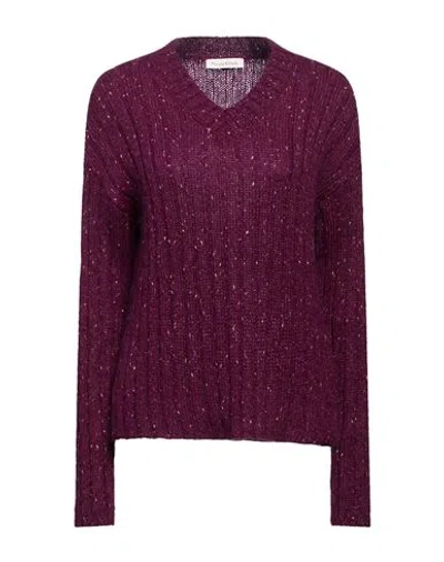 Manila Grace Woman Sweater Plum Size L Acrylic, Polyamide, Mohair Wool, Polyester In Purple