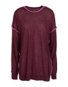 Manila Grace Woman Sweater Plum Size S Acrylic, Wool, Viscose In Purple
