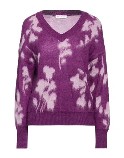 Manila Grace Woman Sweater Purple Size Xs Acrylic, Mohair Wool, Polyamide, Wool