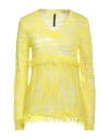 Manila Grace Woman Sweater Yellow Size Xl Linen, Polyester In Yellow