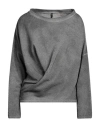 Manila Grace Woman Sweatshirt Grey Size L Viscose, Cotton, Polyamide, Polyester In Grey