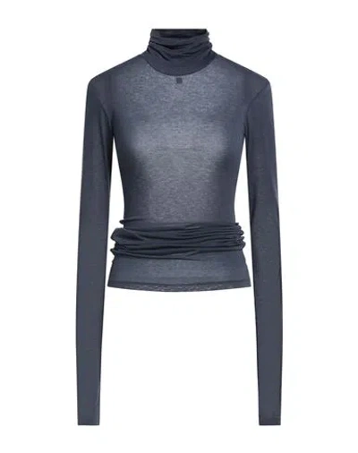 Manila Grace Woman T-shirt Charcoal Size L Viscose, Polyamide, Elastane, Cashmere In Black