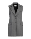 Manila Grace Woman Tailored Vest Grey Size 10 Polyester, Viscose, Elastane In Gray