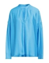 Manila Grace Woman Top Azure Size 4 Viscose In Blue