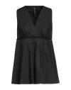 Manila Grace Woman Top Black Size 4 Cotton In Black