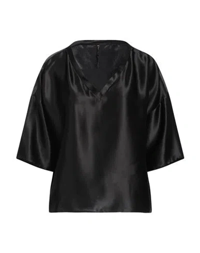Manila Grace Woman Top Black Size 8 Silk