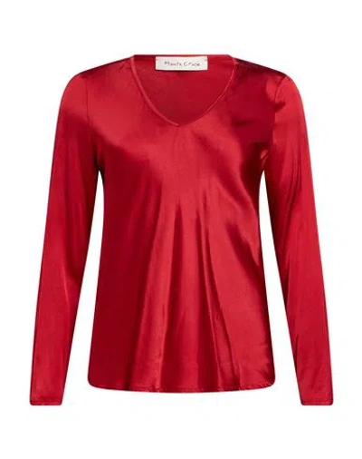 Manila Grace Woman Top Brick Size 4 Viscose, Elastane In Red