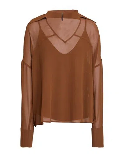 Manila Grace Woman Top Brown Size 8 Polyester