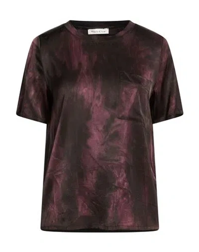 Manila Grace Woman Top Burgundy Size 12 Viscose, Elastane In Multi